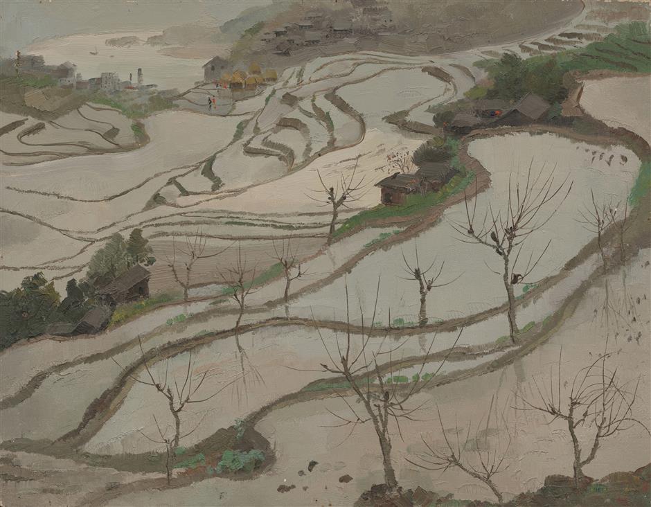 artworks of lin fengmian and wu guanzhong on show at china art museum