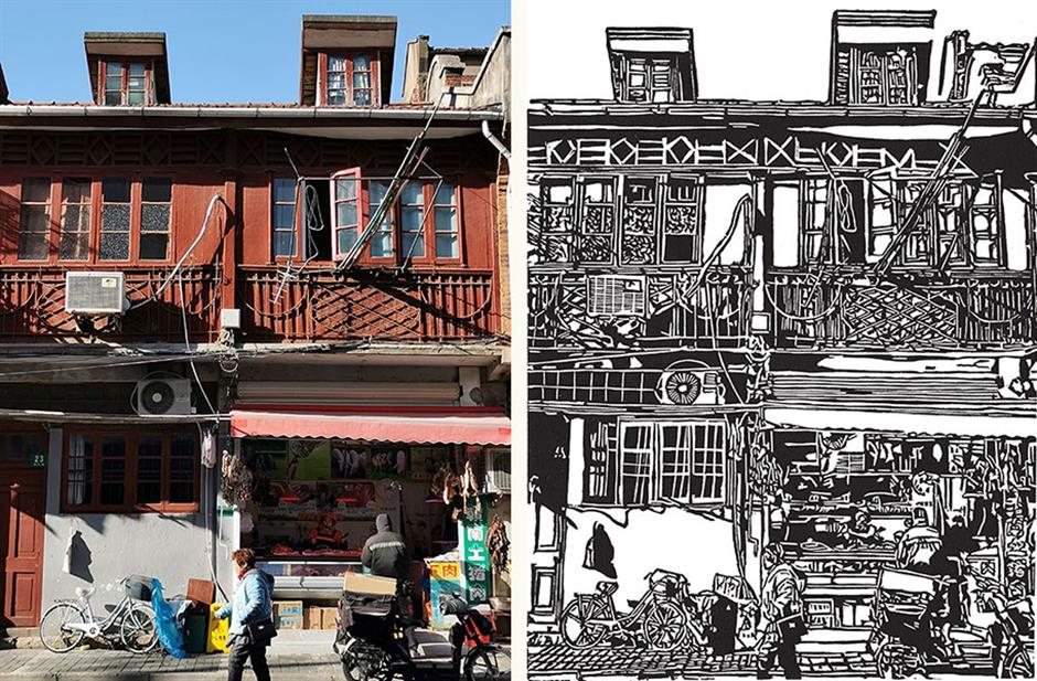 american block print artist captures the essence of shanghai neighborhoods