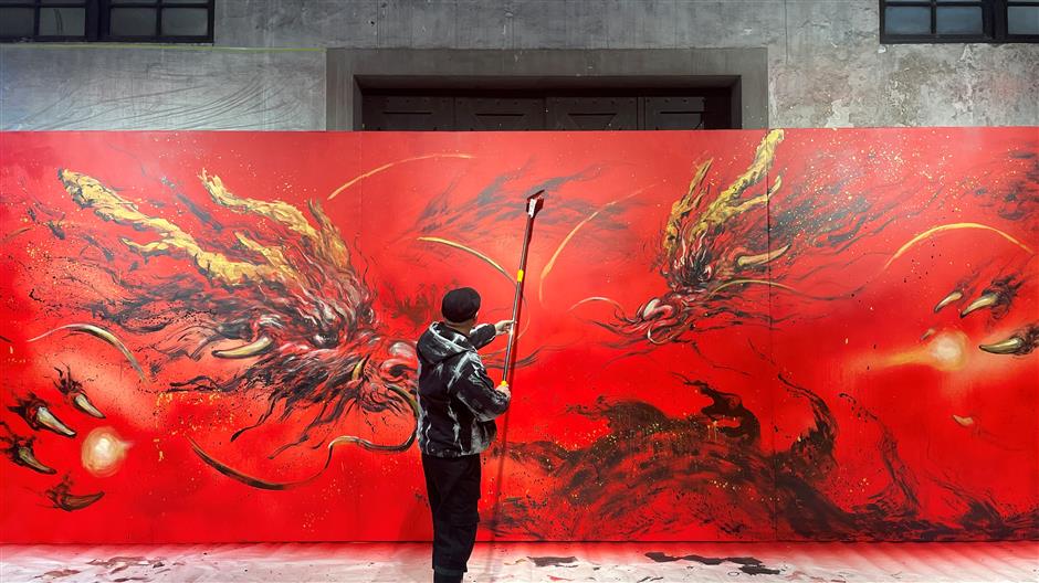 dramatic 'splashed ink' paintings evoke year of dragon