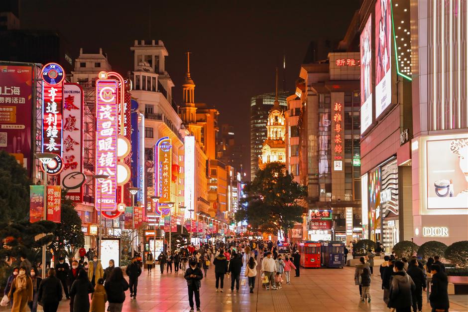 nanjing road pedestrian mall luring people back with art and coupons