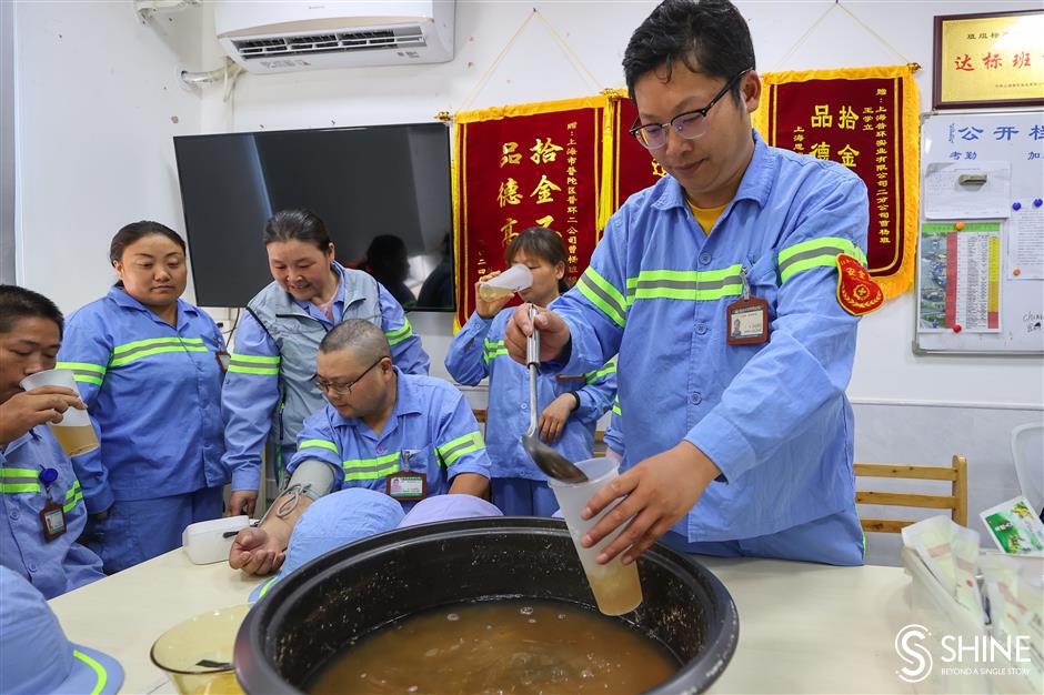 sanitation workers under good care to deal with the heat