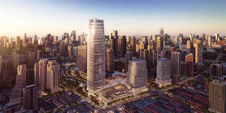 new business block in downtown shanghai to set a new model for urban development