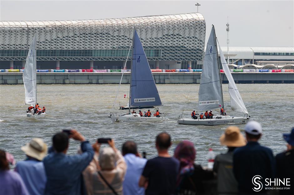 ahoy, shanghai cruise port regatta under full sail