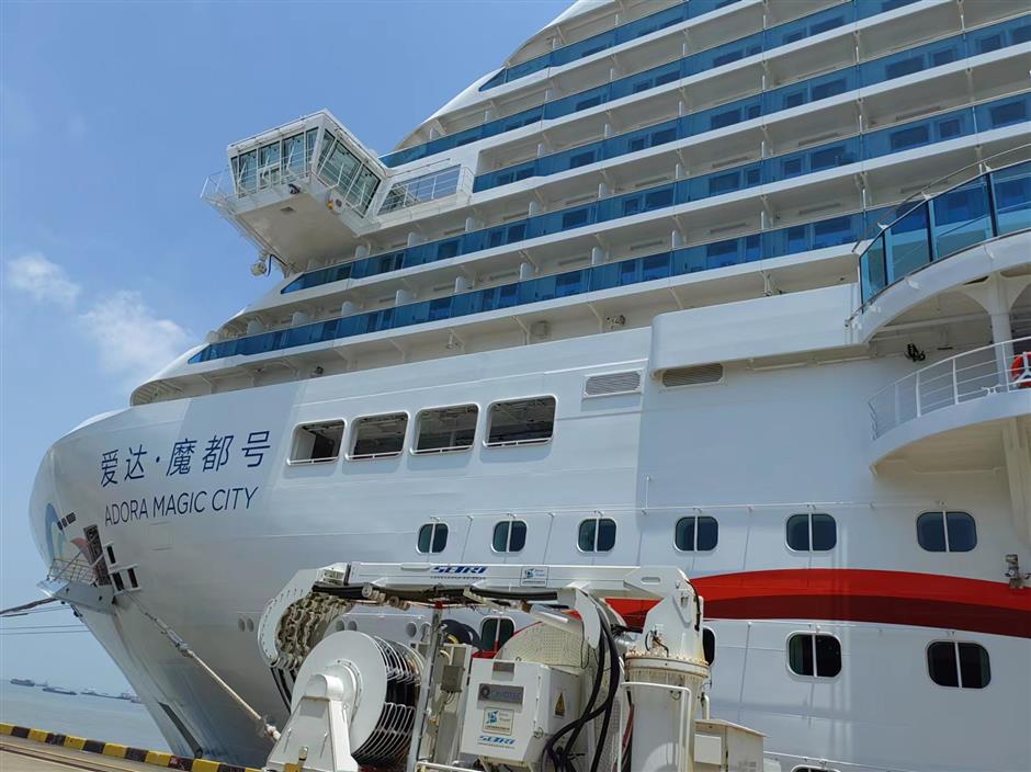 china's first large cruise liner sets off on another journey