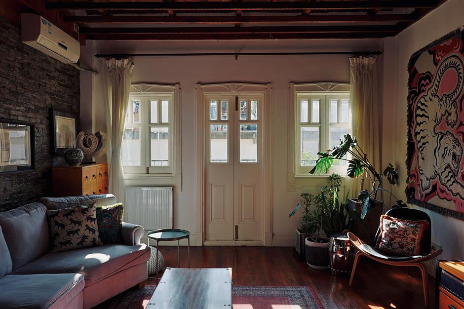 historic apartment decorated with simplicity and artistic charm