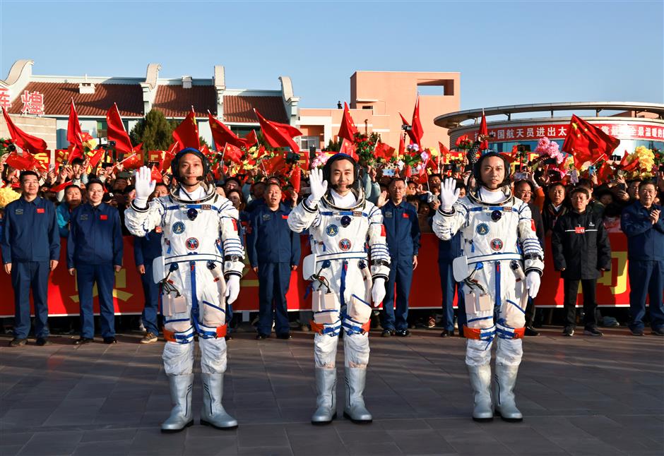 see-off ceremony held for chinese astronauts of shenzhou-17 mission