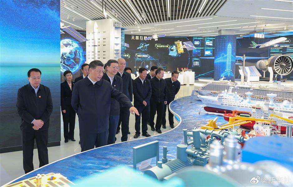 president xi makes inspection tour in shanghai